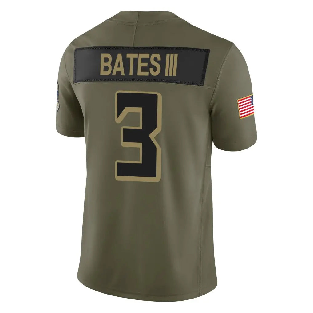Odoa A.Falcons #3 Jessie Bates III Player Olive Salute To Service Limited Home Game Stitched Jerseys