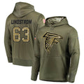 Odoa A.Falcons #63 Chris Lindstrom Player Olive Salute to Service Club Fleece Hoodie Stitched Jerseys