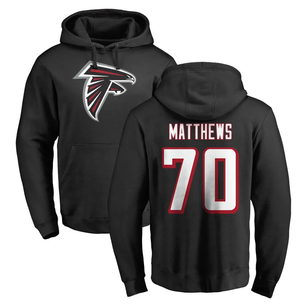 Odoa A.Falcons #70 Jake Matthews Player Black Salute to Service Hoodies Stitched Jerseys