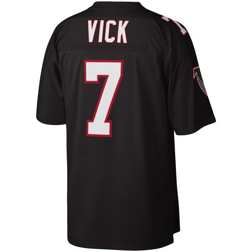 Odoa A.Falcons #7 Michael Vick Mitchell & Ness Black Legacy Replica Stitched Jerseys