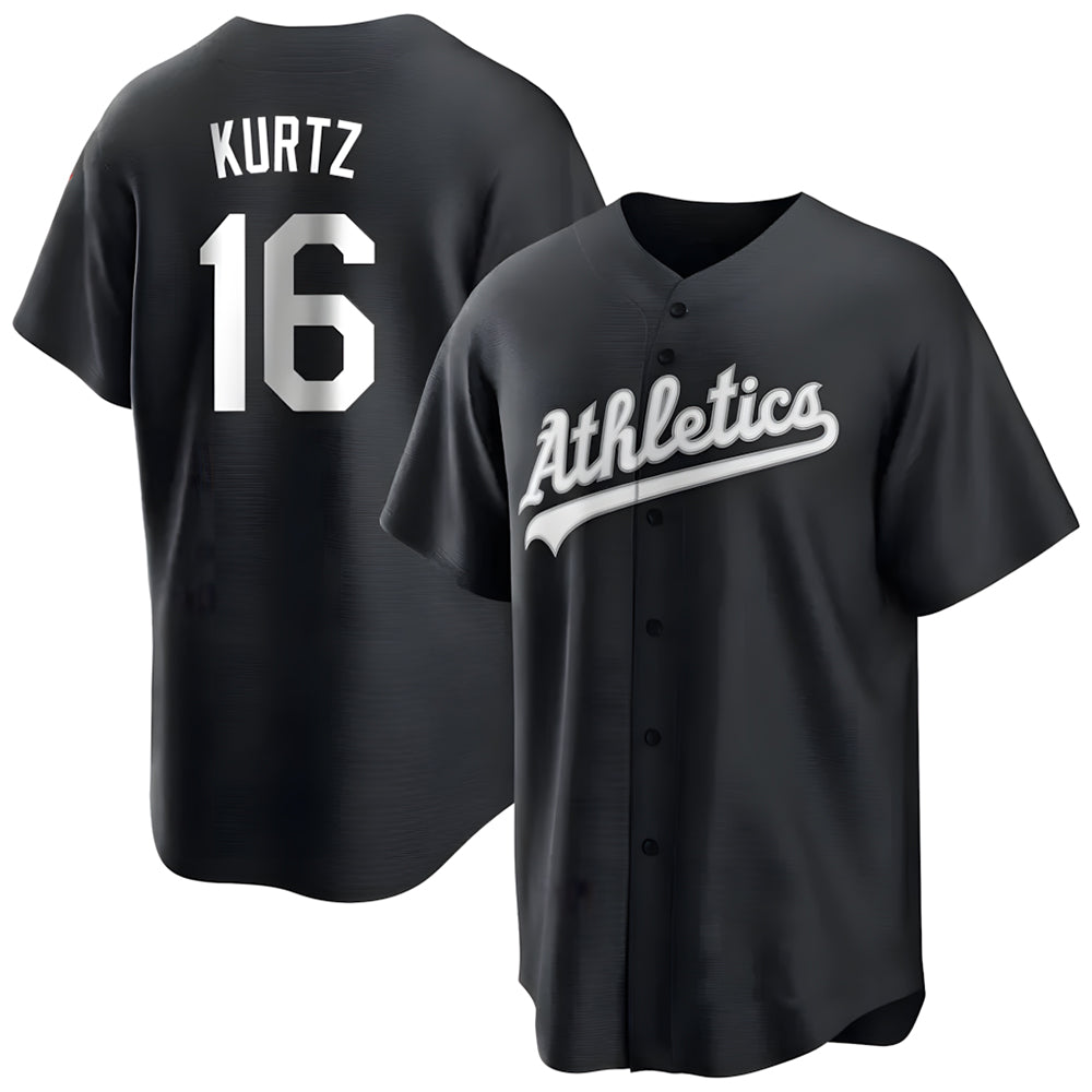Odoa Athletics #16 Nick Kurtz Player Black Game Stitched Jerseys