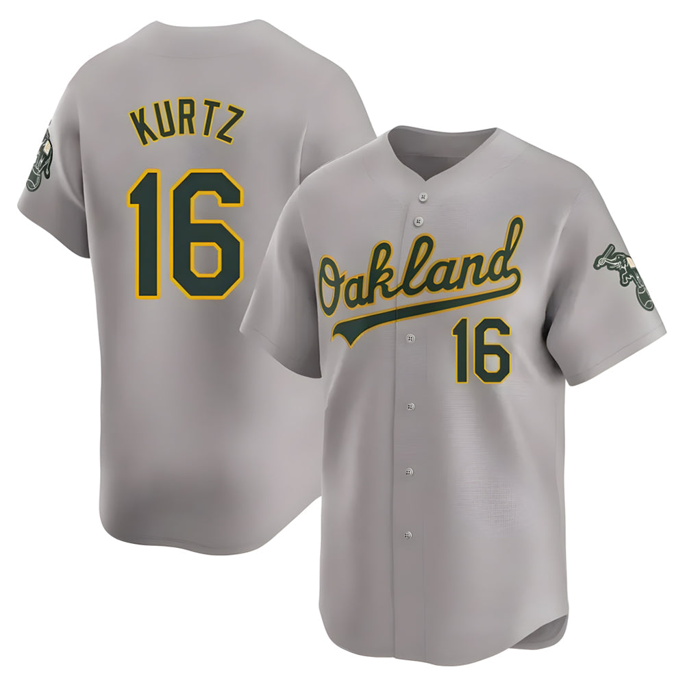 Odoa Athletics #16 Nick Kurtz Player Grey Home Limited Stitched Jerseys
