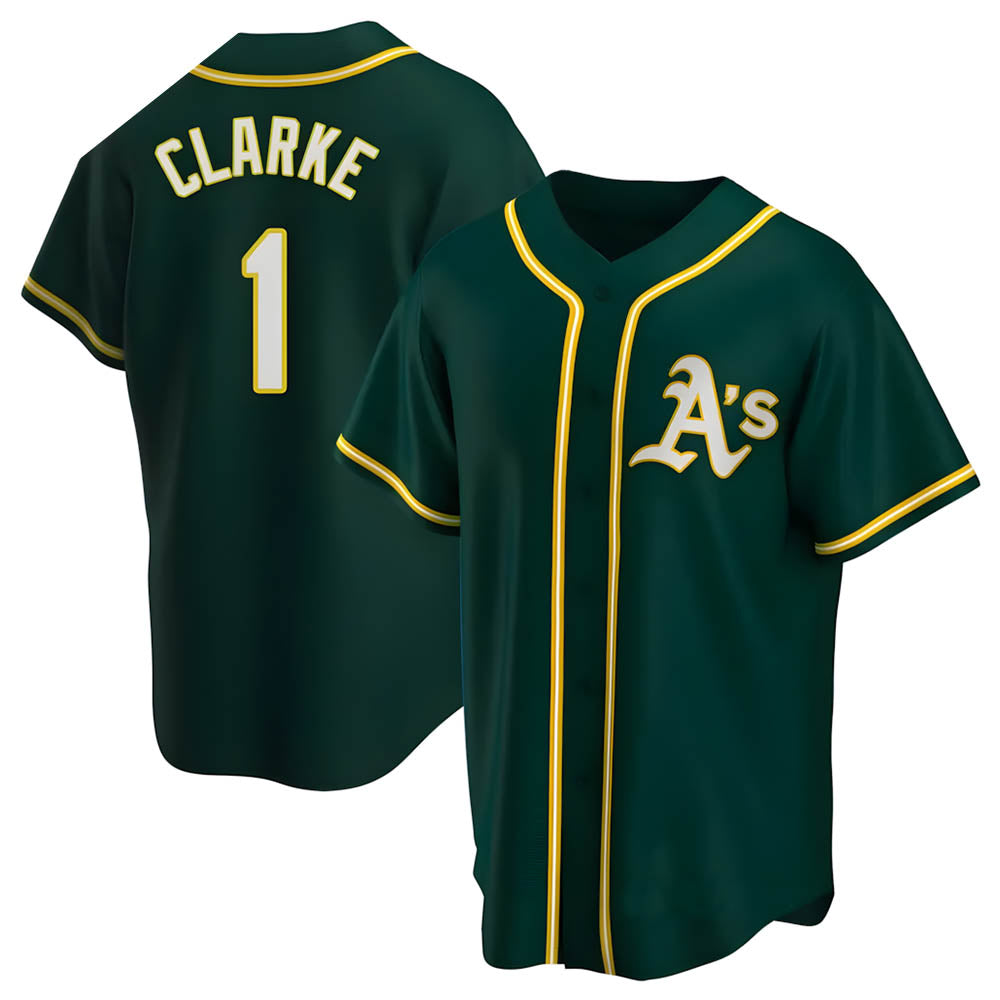 Odoa Athletics #1 Denzel Clarke player Green Replica Alternate Stitched Jersey