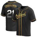 Odoa Athletics #21 Tyler Soderstrom Player Black Golden Replica Alternate Stitched Jersey