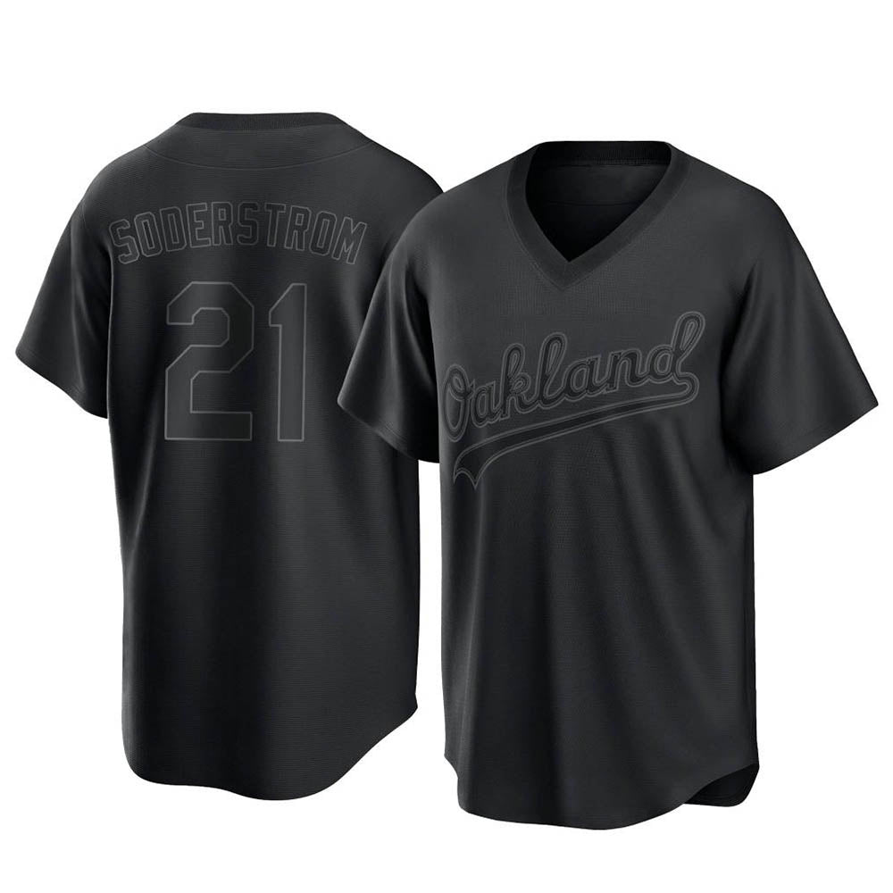 Odoa Athletics #21 Tyler Soderstrom Player Black Replica Pitch Fashion Stitched Jersey