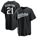 Odoa Athletics #21 Tyler Soderstrom Player Black&White Replica Stitched Jersey