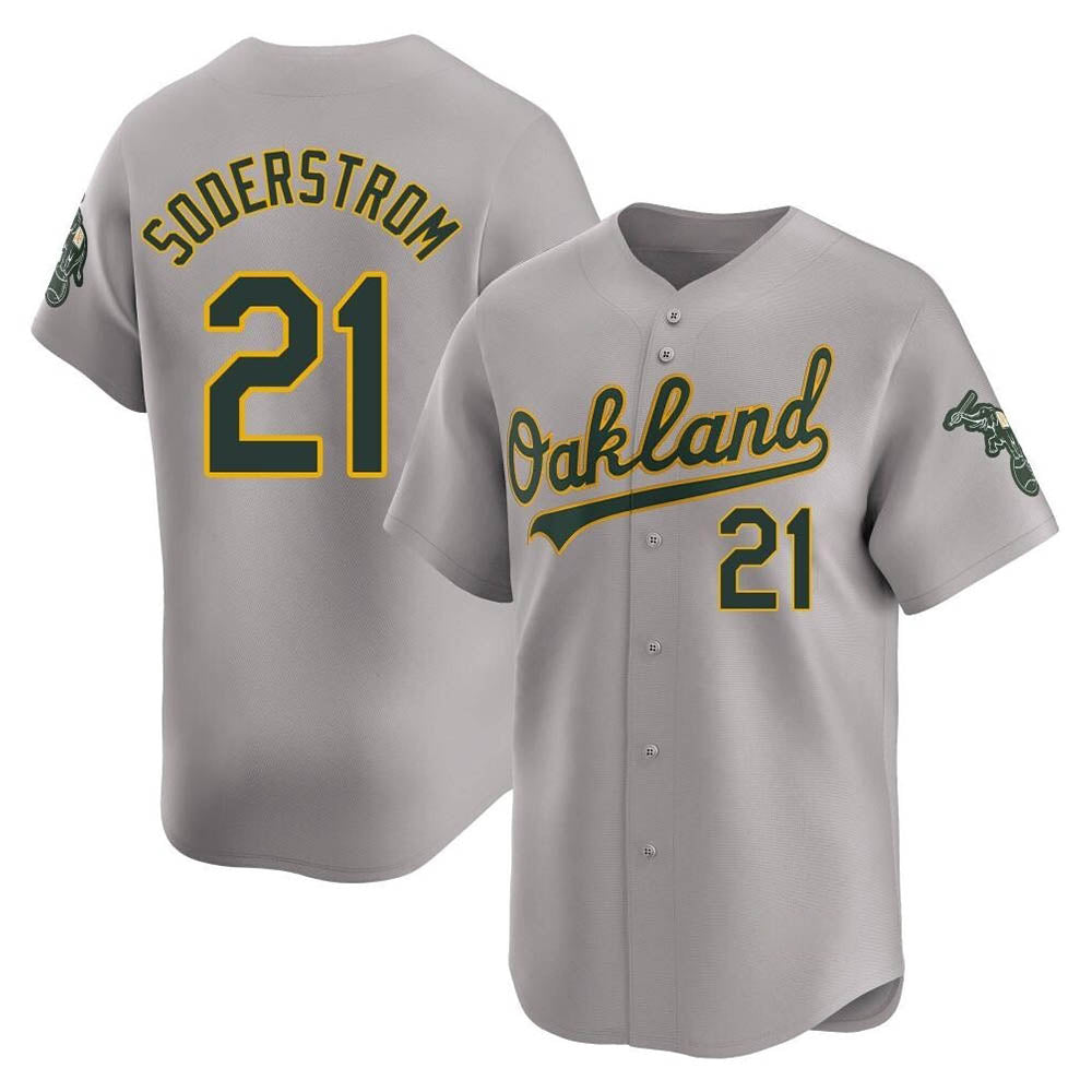 Odoa Athletics #21 Tyler Soderstrom Player Gray Limited Away Stitched Jersey
