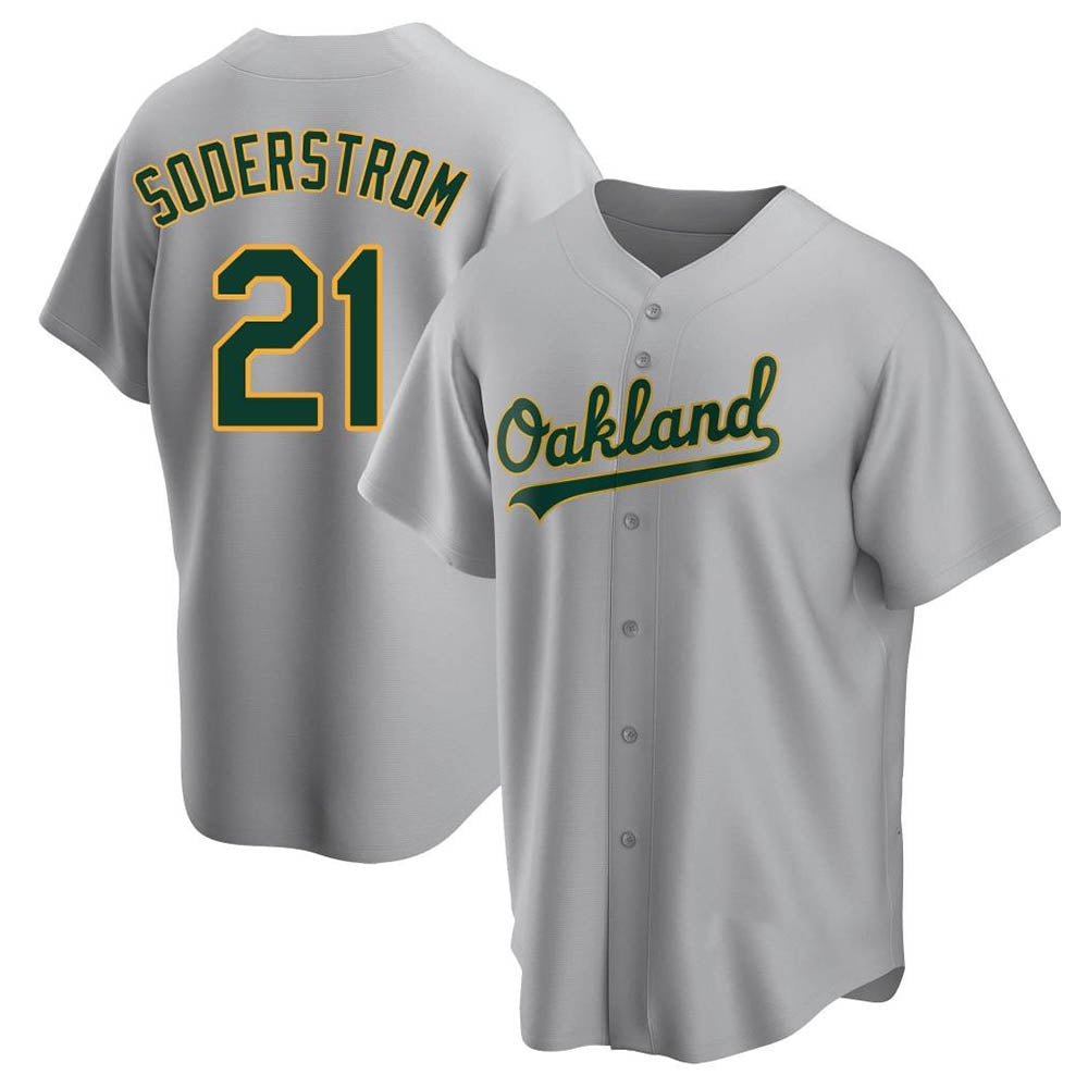 Odoa Athletics #21 Tyler Soderstrom Player Gray Replica Road Stitched Jersey