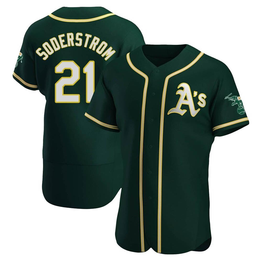 Odoa Athletics #21 Tyler Soderstrom Player Green Authentic Alternate Stitched Jersey