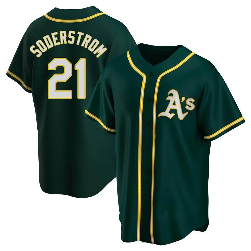 Odoa Athletics #21 Tyler Soderstrom Player Green Replica Alternate Stitched Jersey