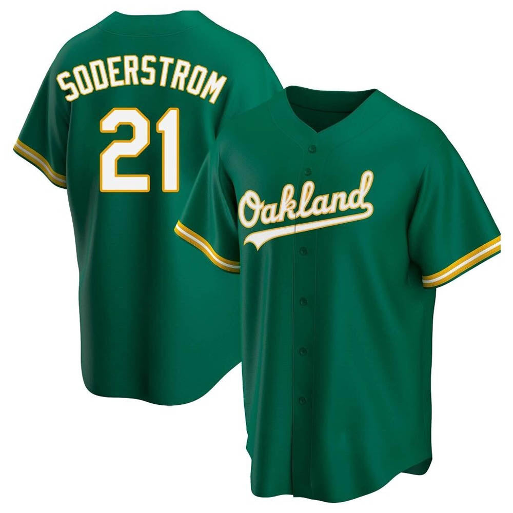 Odoa Athletics #21 Tyler Soderstrom Player Green Replica Kelly Alternate Stitched Jersey