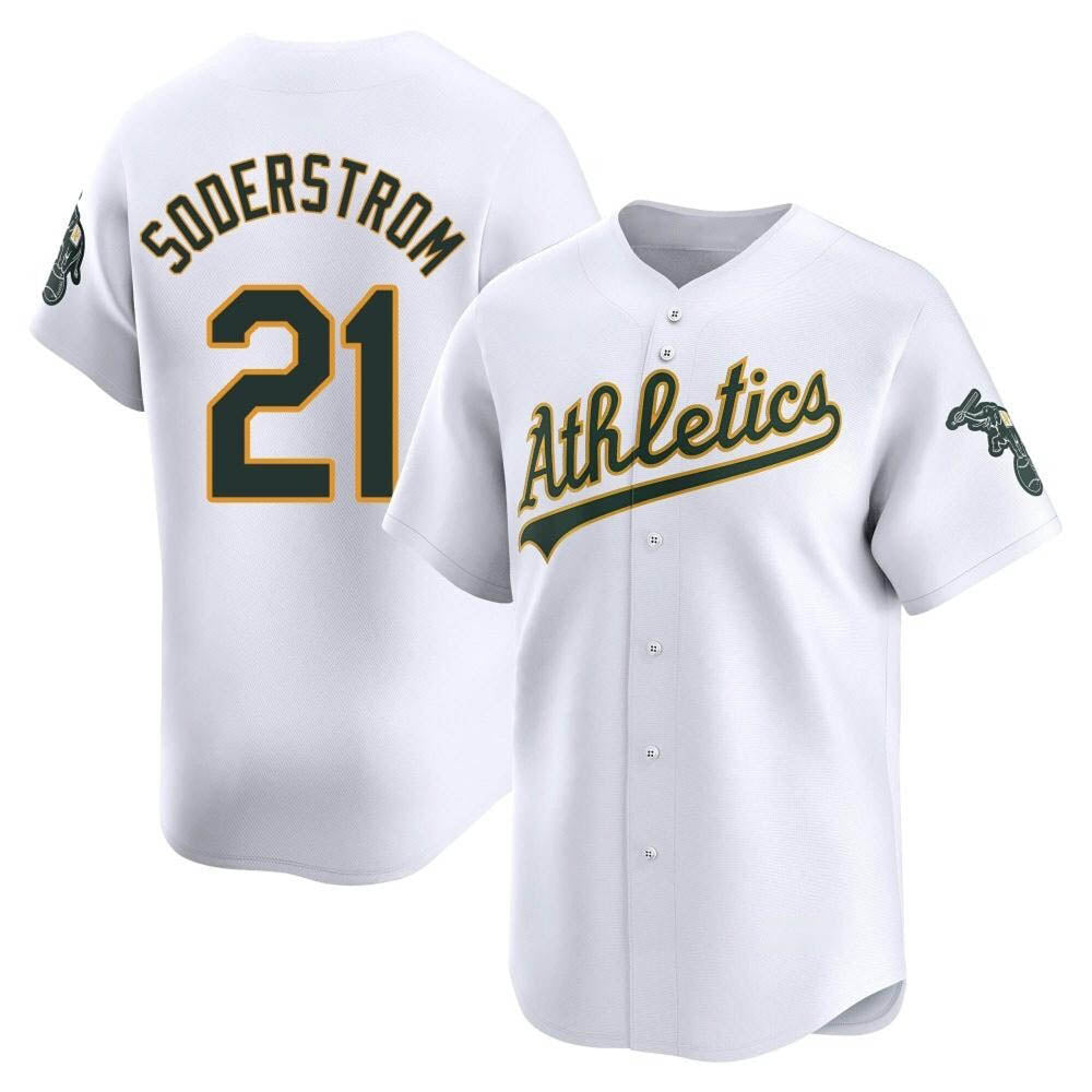 Odoa Athletics #21 Tyler Soderstrom Player White Limited Home Stitched Jersey