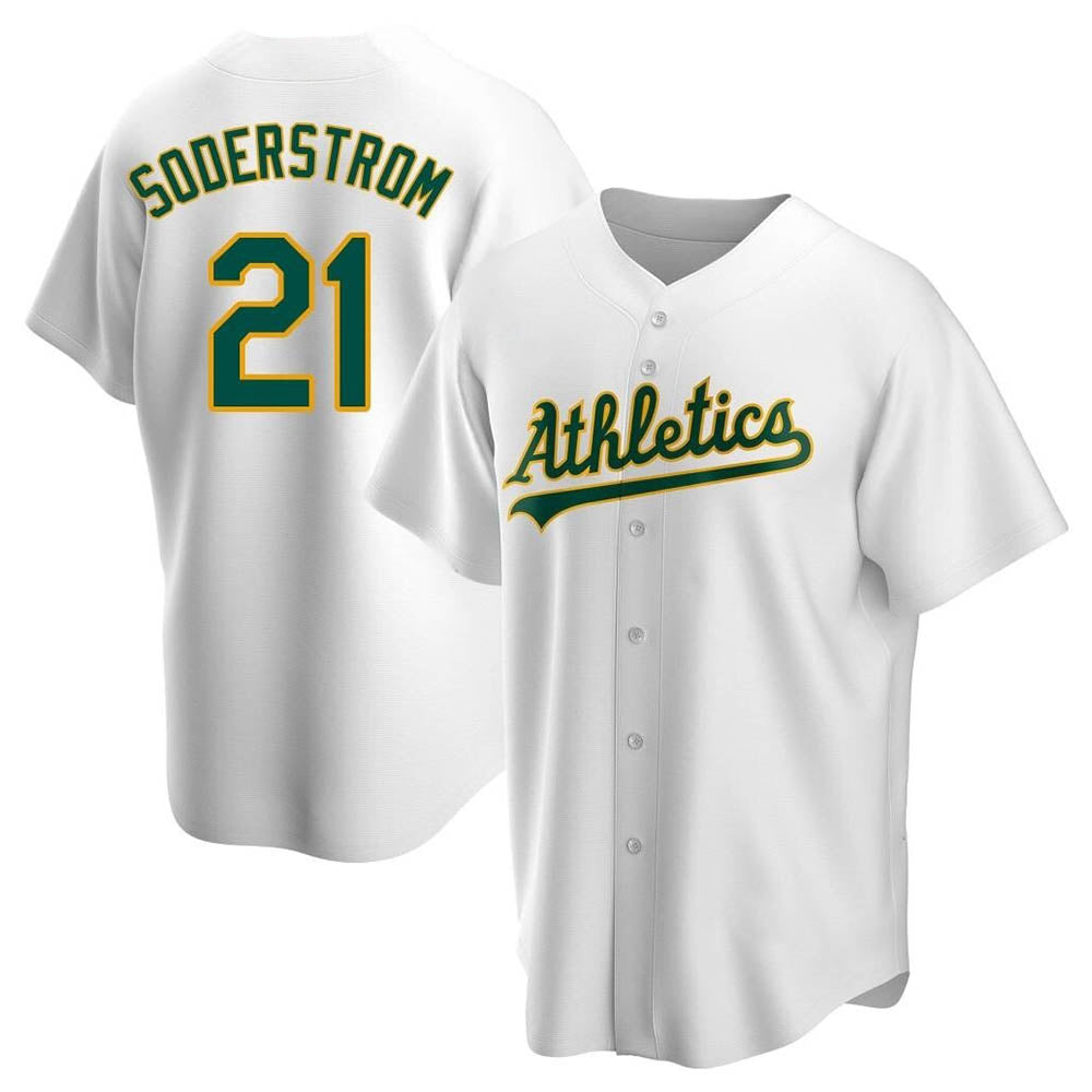 Odoa Athletics #21 Tyler Soderstrom Player White Replica Home Stitched Jersey