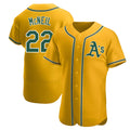 Odoa Athletics #22 Jeff McNeil player Gold Authentic Alternate Stitched Jersey