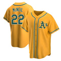 Odoa Athletics #22 Jeff McNeil player Gold Replica Alternate Stitched Jersey