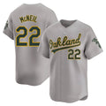 Odoa Athletics #22 Jeff McNeil player Gray Limited Away Stitched Jersey