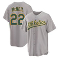 Odoa Athletics #22 Jeff McNeil player Gray Replica Away Stitched Jersey