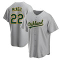Odoa Athletics #22 Jeff McNeil player Gray Replica Road Stitched Jersey