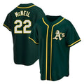 Odoa Athletics #22 Jeff McNeil player Green Replica Alternate Stitched Jersey