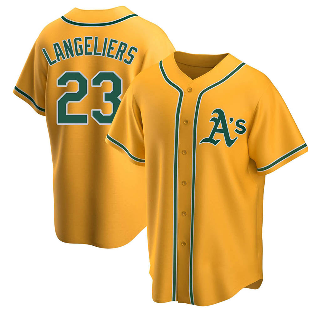 Odoa Athletics #23 Shea Langeliers Player Gold Replica Alternate Stitched Jersey