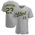 Odoa Athletics #23 Shea Langeliers Player Gray Authentic Road Stitched Jersey