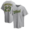 Odoa Athletics #23 Shea Langeliers Player Gray Replica Road Stitched Jerseys