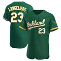 Odoa Athletics #23 Shea Langeliers Player Green Authentic Kelly Alternate Stitched Jerseys