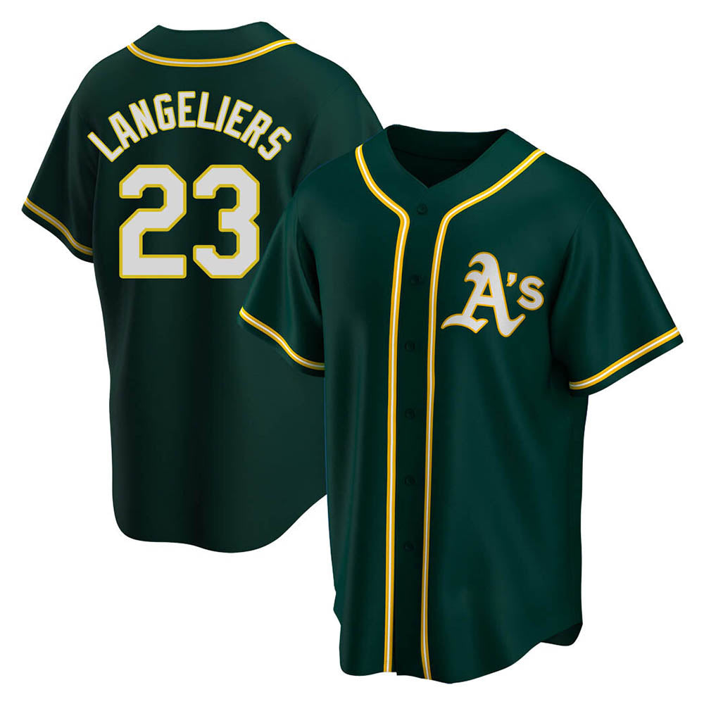 Odoa Athletics #23 Shea Langeliers Player Green Replica Alternate Stitched Jerseys