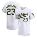Odoa Athletics #23 Shea Langeliers Player White Elite Home Stitched Jersey