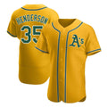 Odoa Athletics #35 Rickey Henderson Player Gold Authentic Alternate Stitched Jersey