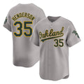 Odoa Athletics #35 Rickey Henderson Player Gray Limited Away Stitched Jersey