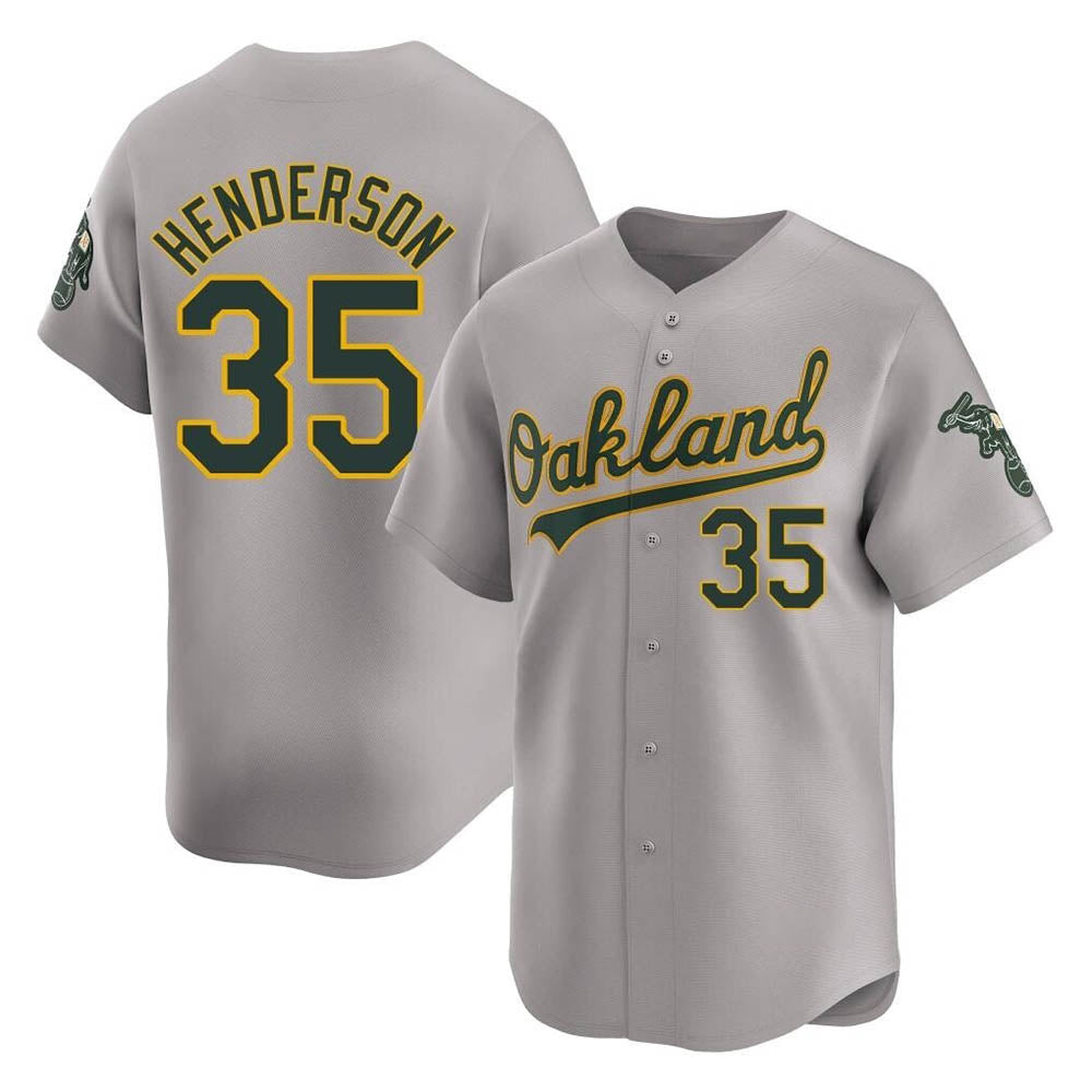 Odoa Athletics #35 Rickey Henderson Player Gray Limited Away Stitched Jersey