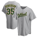 Odoa Athletics #35 Rickey Henderson Player Gray Replica Road Stitched Jersey