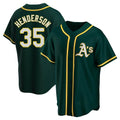 Odoa Athletics #35 Rickey Henderson Player Green Replica Alternate Stitched Jersey