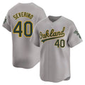 Odoa Athletics #40 Luis Severino player Gray Limited Away Stitched Jersey