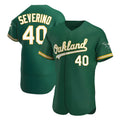 Odoa Athletics #40 Luis Severino player Green Authentic Kelly Alternate Stitched Jersey