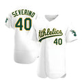 Odoa Athletics #40 Luis Severino player White Authentic Home Stitched Jersey