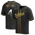 Odoa Athletics #4 Lawrence Butler player Black Golden Replica Alternate Stitched Jersey