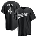 Odoa Athletics #4 Lawrence Butler player Black&White Replica Alternate Stitched Jersey