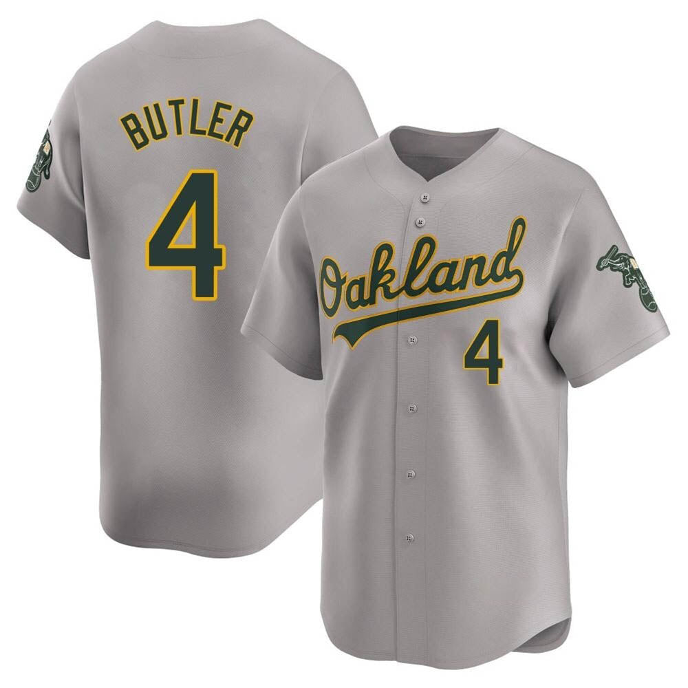 Odoa Athletics #4 Lawrence Butler player Gray Limited Away Stitched Jersey