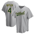 Odoa Athletics #4 Lawrence Butler player Gray Replica Road Stitched Jersey