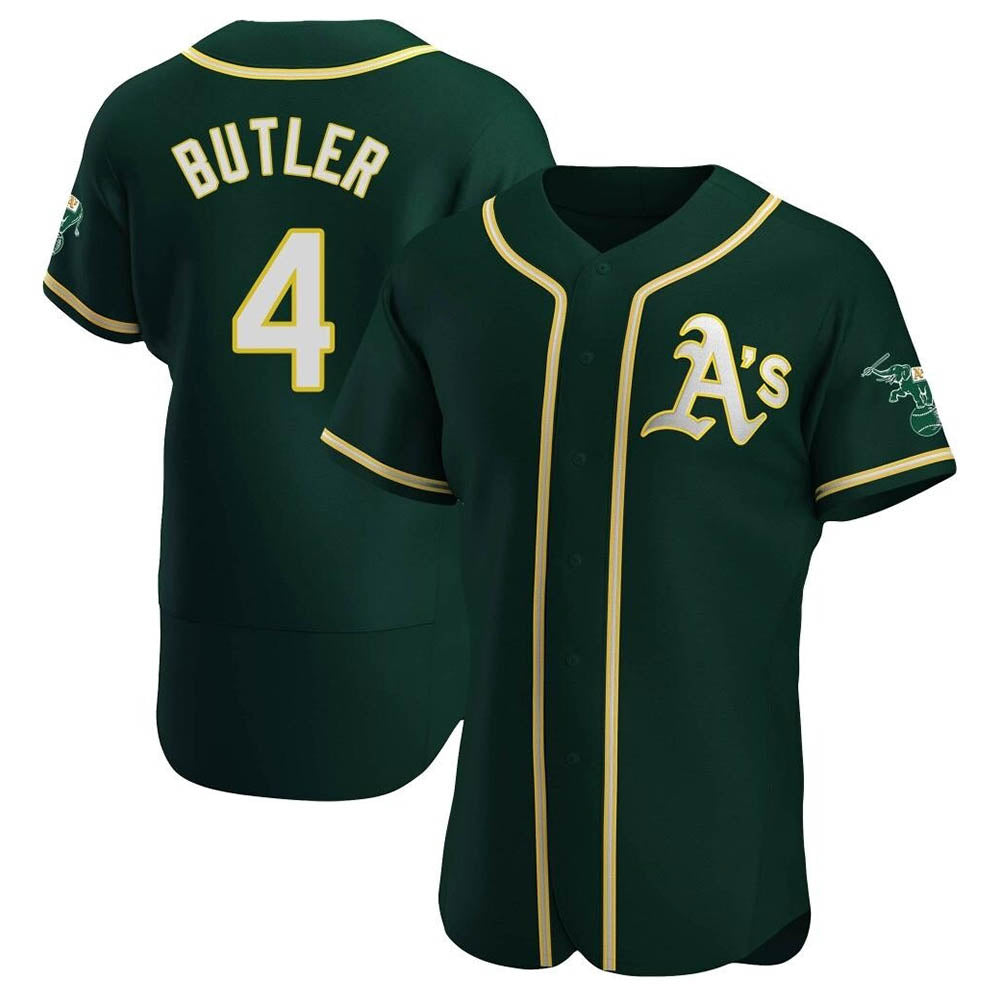 Odoa Athletics #4 Lawrence Butler player Green Authentic Alternate Stitched Jersey