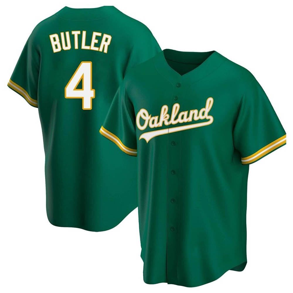 Odoa Athletics #4 Lawrence Butler player Green Replica Kelly Alternate Stitched Jersey
