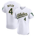 Odoa Athletics #4 Lawrence Butler player White Elite Home Stitched Jersey