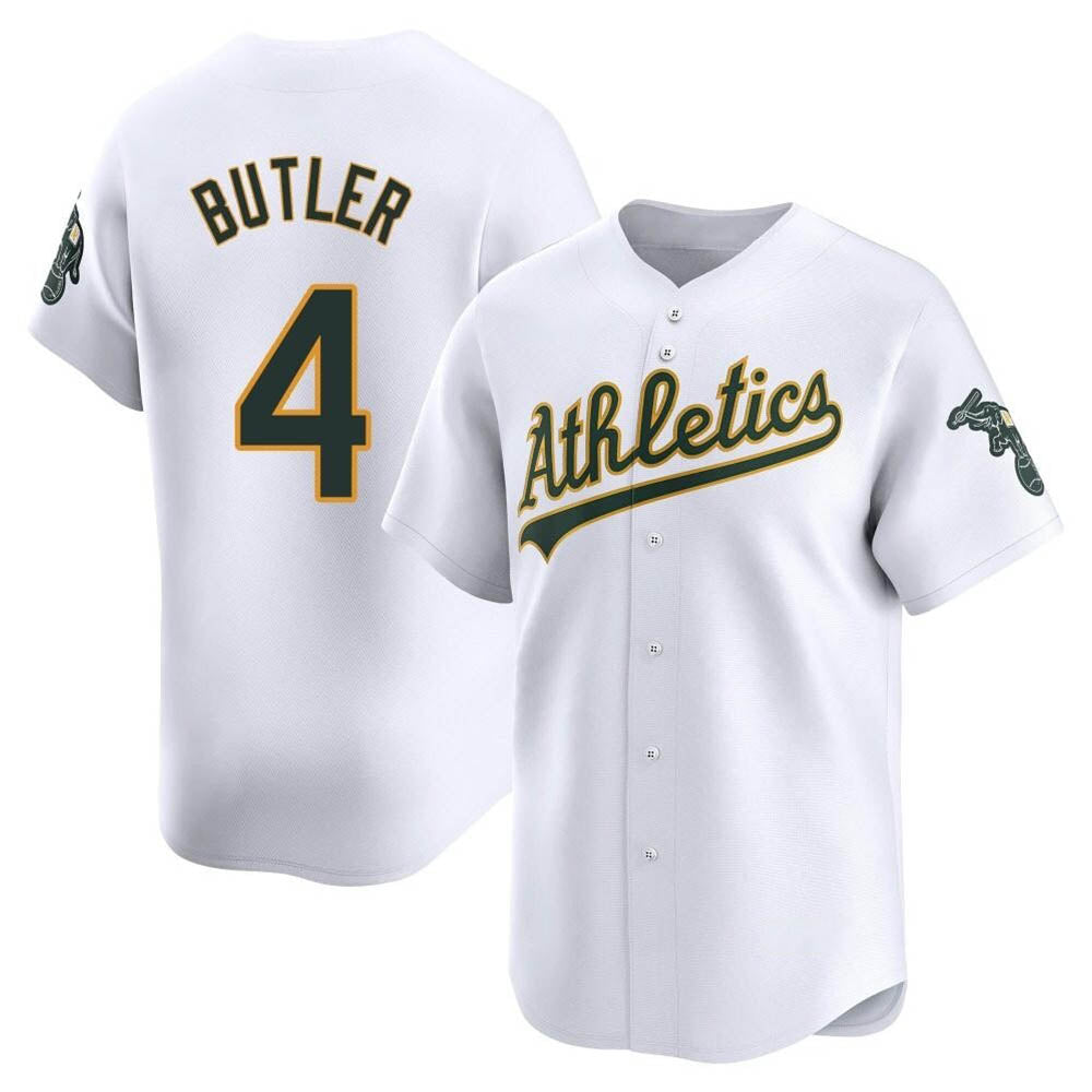 Odoa Athletics #4 Lawrence Butler player White Limited Home Stitched Jersey