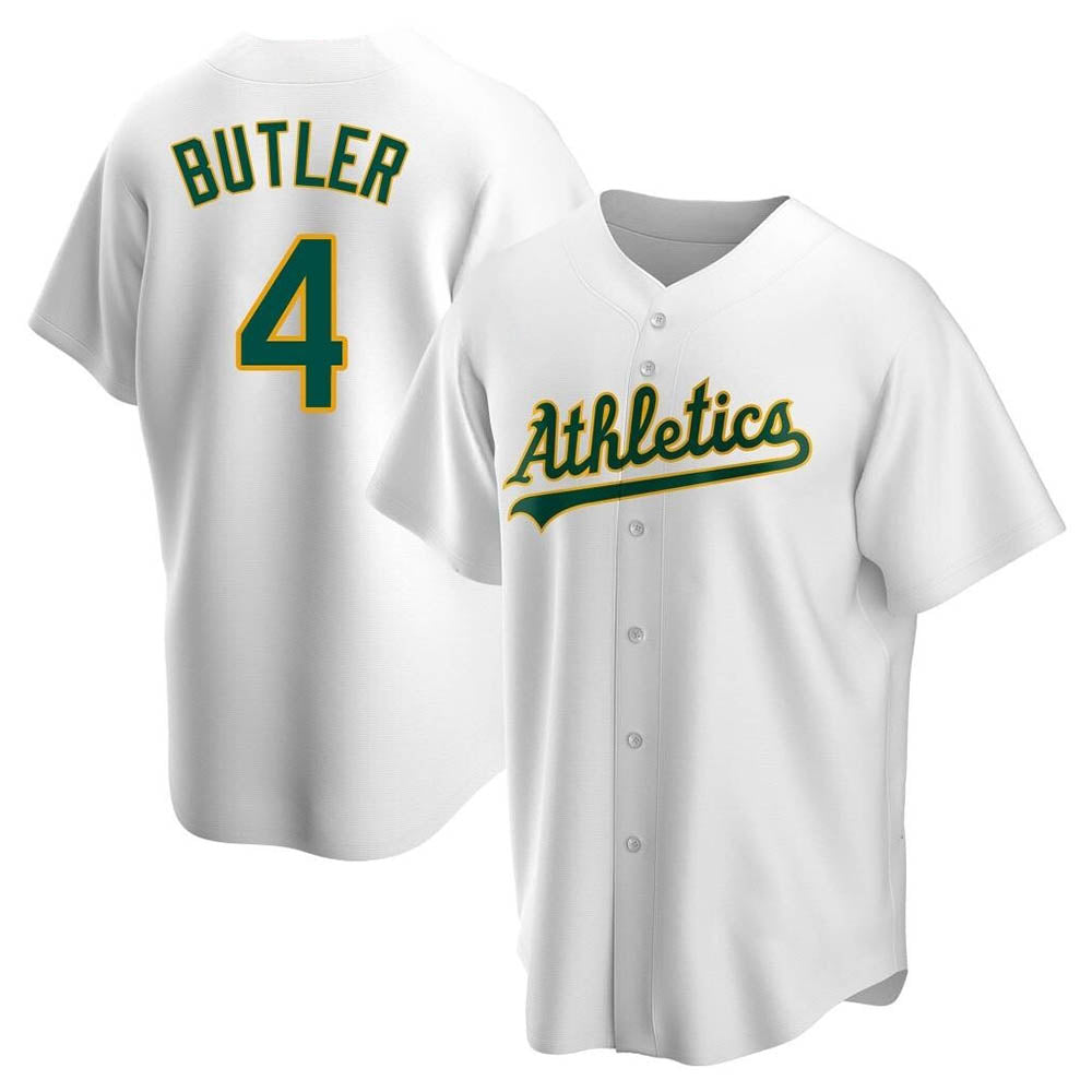 Odoa Athletics #4 Lawrence Butler player White Replica Home Stitched Jersey