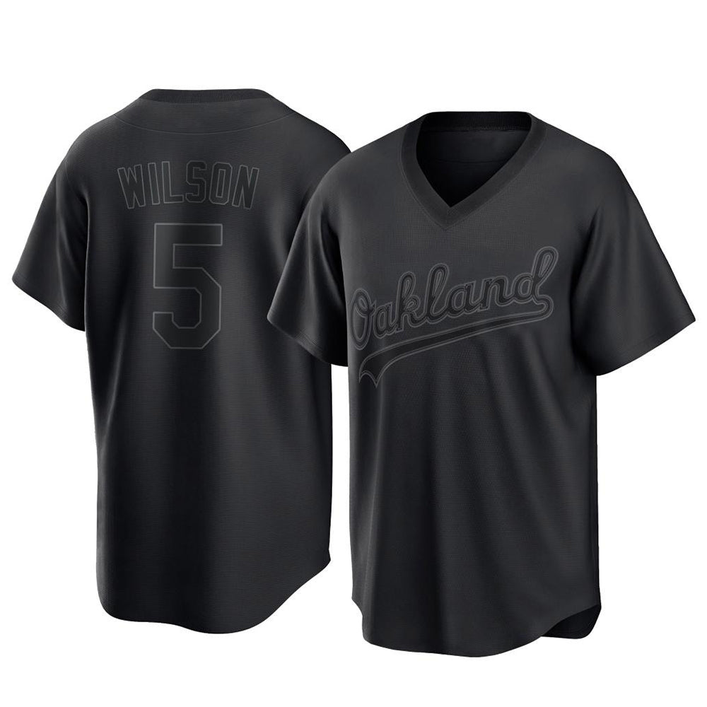 Odoa Athletics #5 Jacob Wilson Black Replica Pitch Fashion T shirt Stitched Jersey