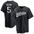 Odoa Athletics #5 Jacob Wilson Black&White Replica Alternate Stitched Jersey