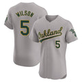 Odoa Athletics #5 Jacob Wilson Gray Elite Road Stitched Jersey