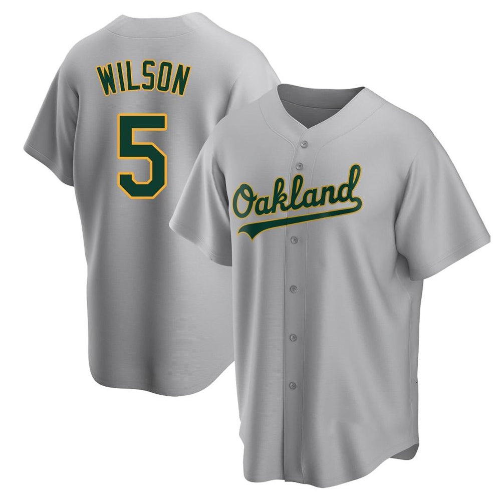 Odoa Athletics #5 Jacob Wilson Gray Replica Road Stitched Jersey